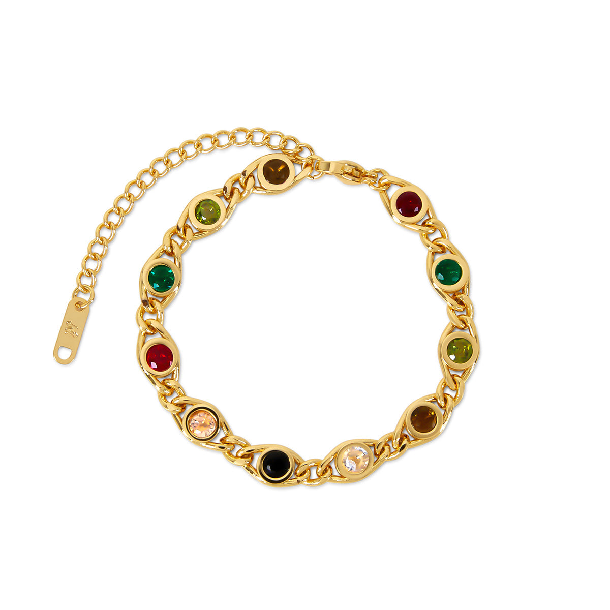 Gem Stone Bracelet - Gold