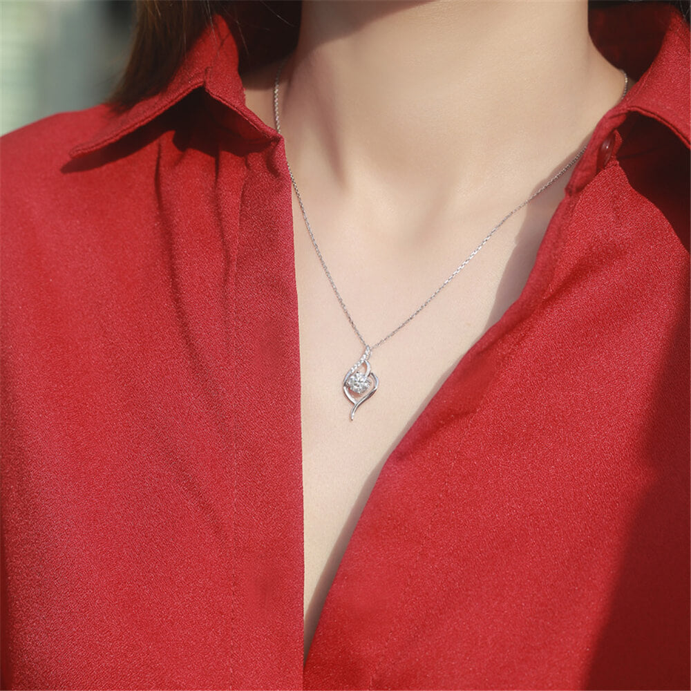 Moissanite Series Fall In Love At First Sight Sterling Silver Necklace