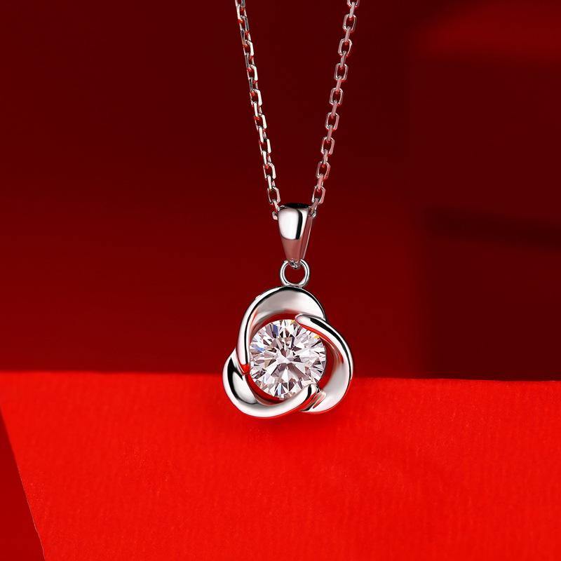 Moissanite Series Lucky Clover Sterling Silver Necklace