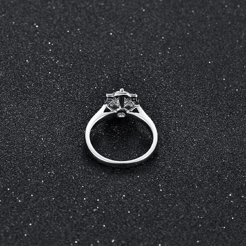 Halo Round Cut Moissanite Pave Engagement Ring