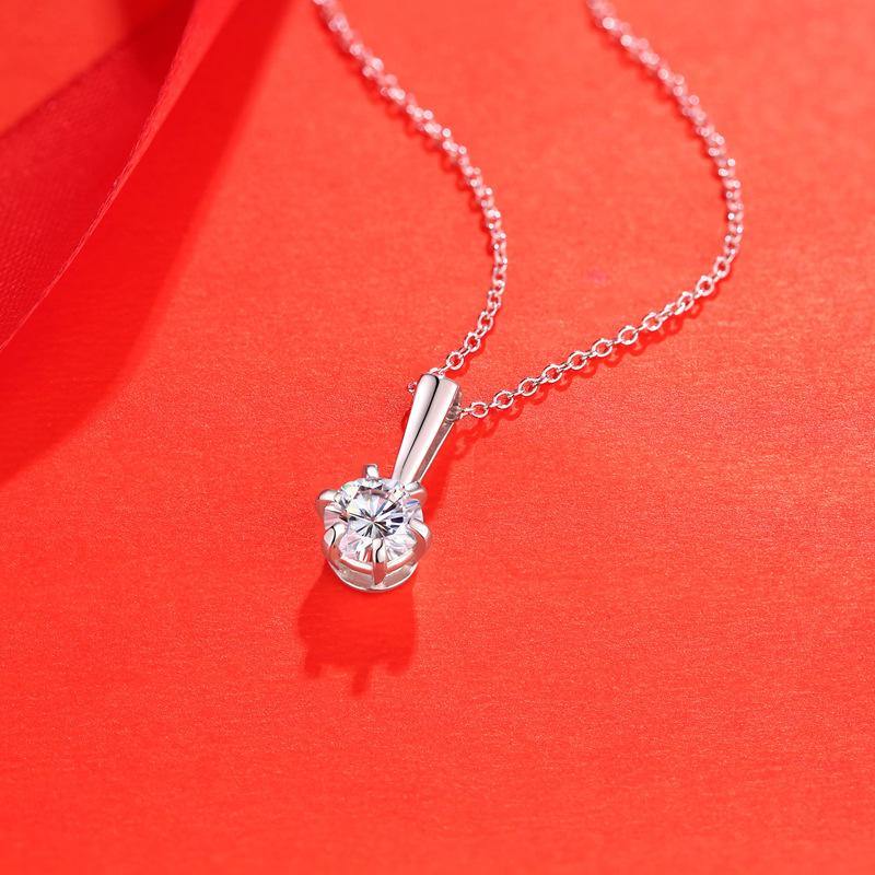 Moissanite Series Water Droplet Sterling Silver Necklace