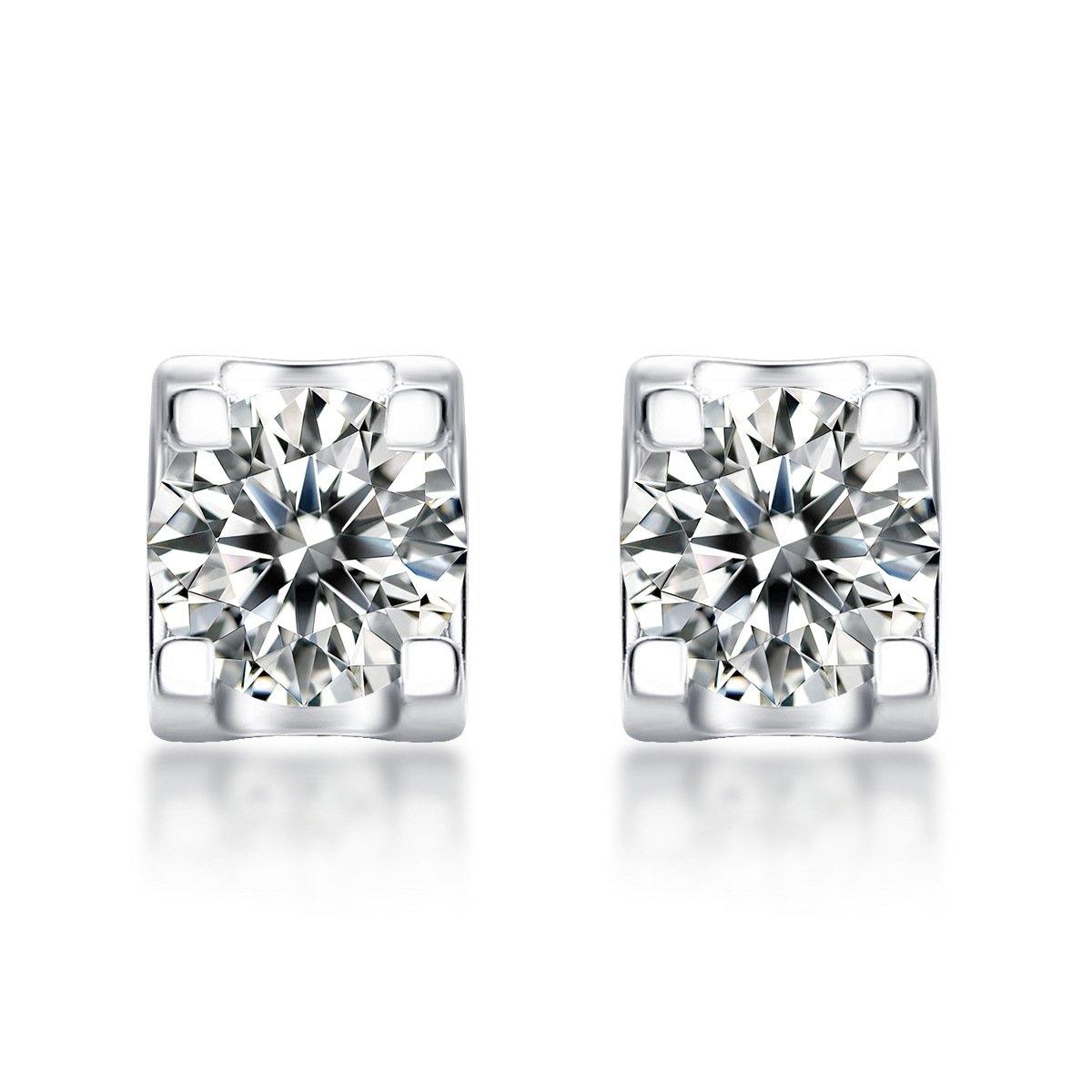 Moissanite Series Sweet Cube Sugar Sterling Silver Stud Earrings