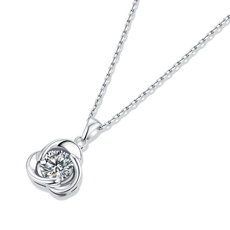 Moissanite Series Lucky Clover Sterling Silver Necklace