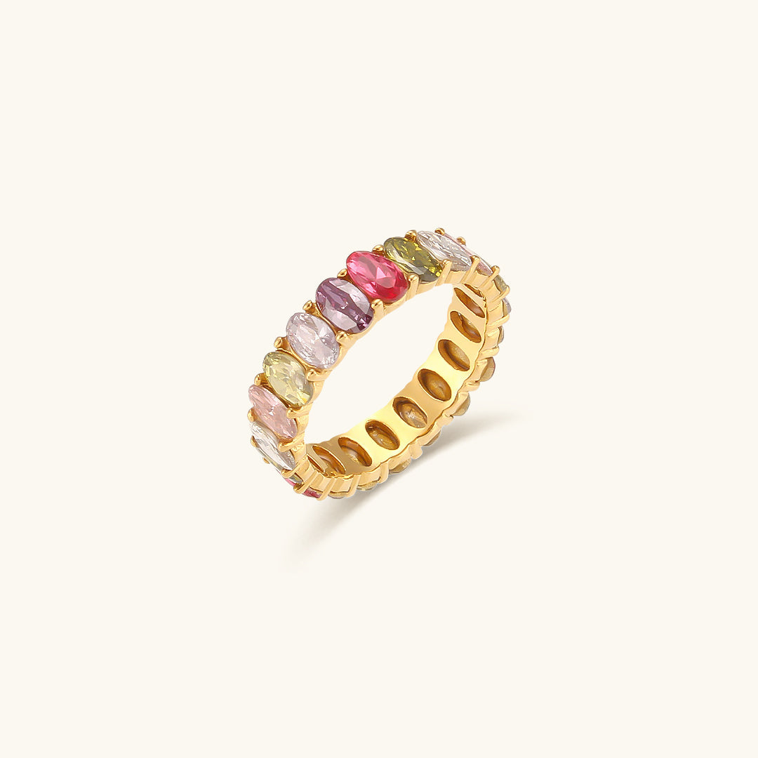 Antoinette Diamond Simulant Gold Ring