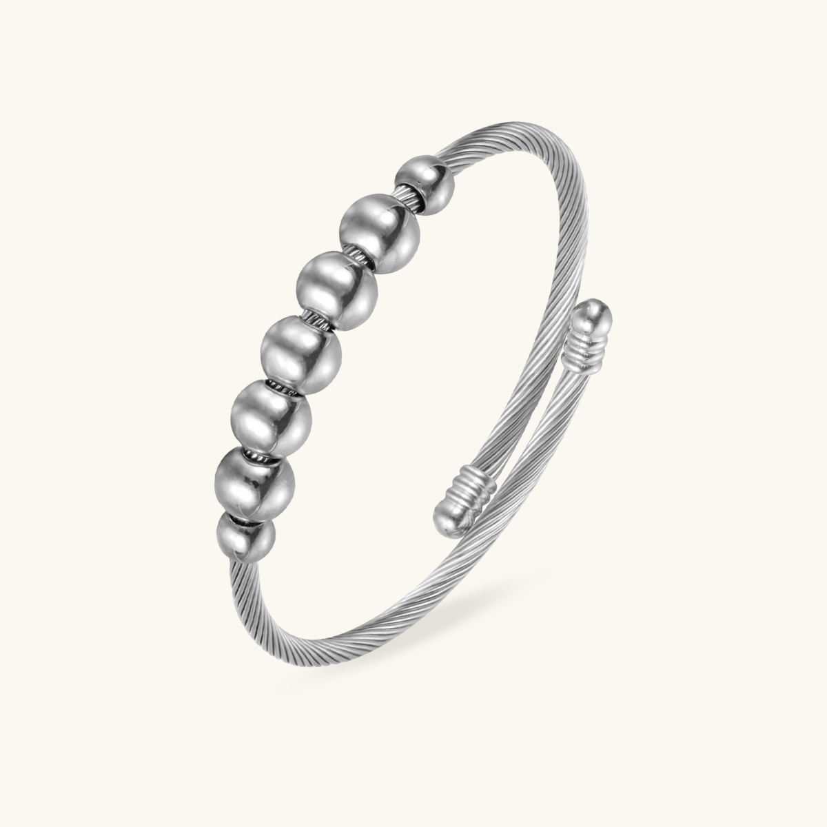 Calma Fidget Bangle Bracelet - Silver