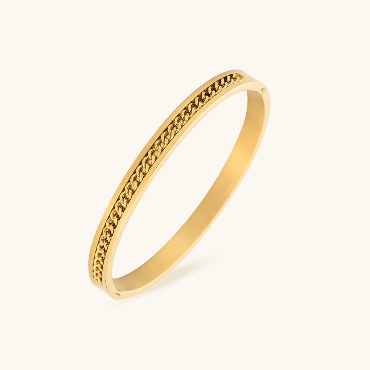 Curb Chain Bangle Bracelet  - Gold