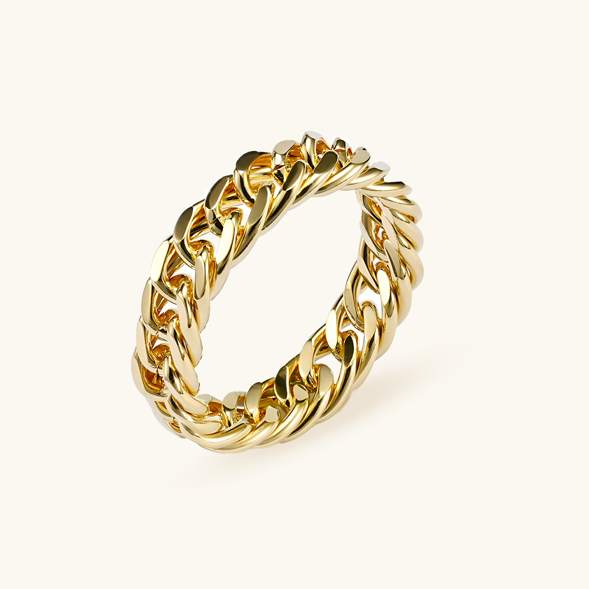 Curb Link Chain Ring - Gold