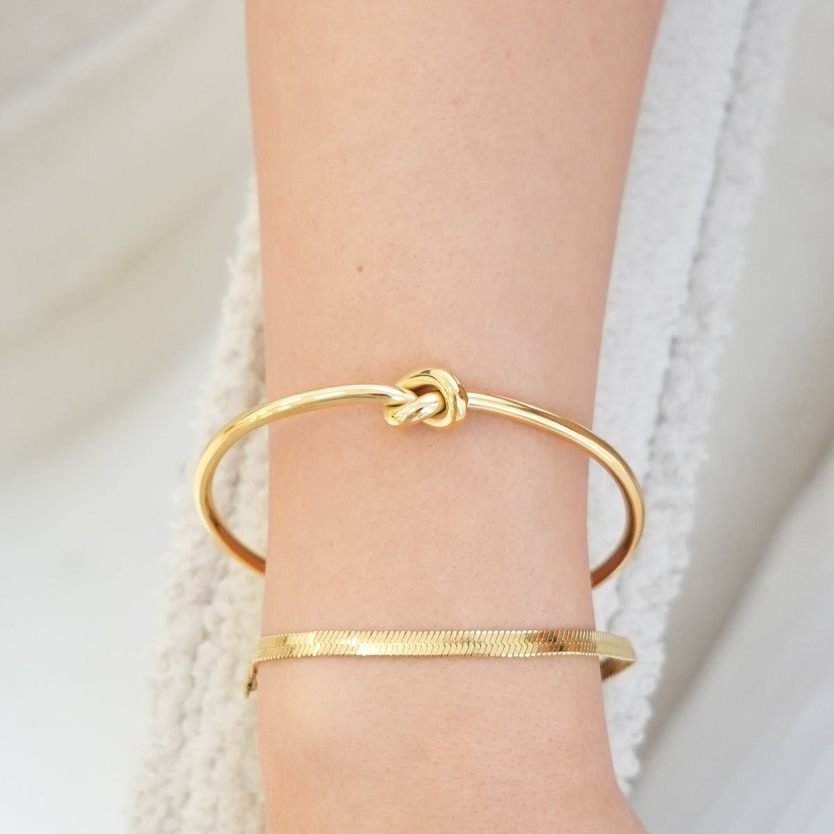 Barbed Wire Bangle Bracelet - Gold