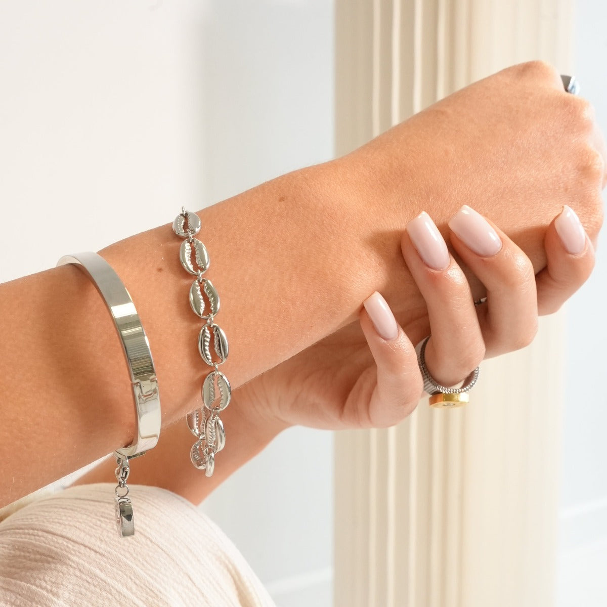 Shell Link Bracelet - Silver