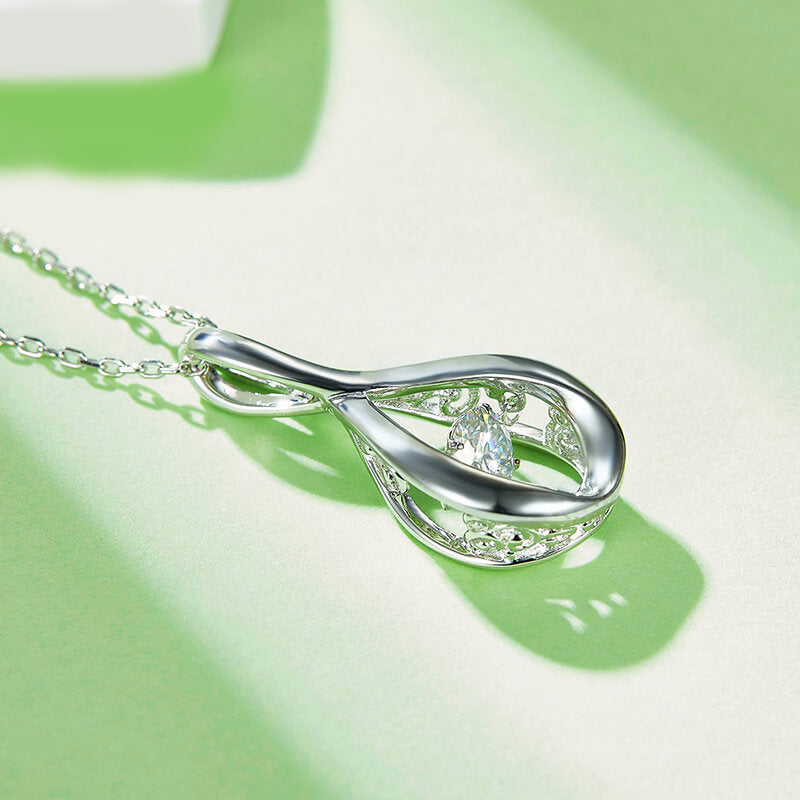 Dancing Moissanite Infinity Necklace in Sterling Silver