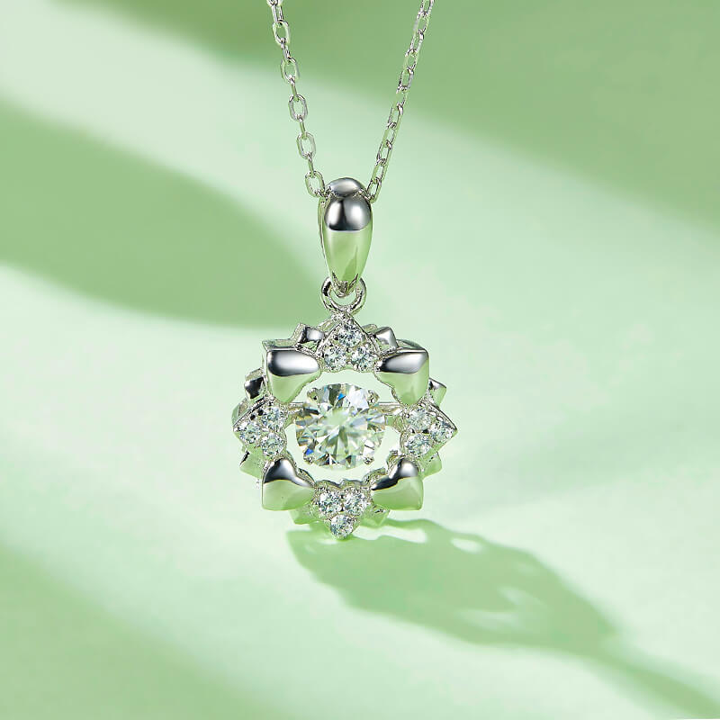 Dancing Moissanite Rejoice Stamen Necklace in Sterling Silver