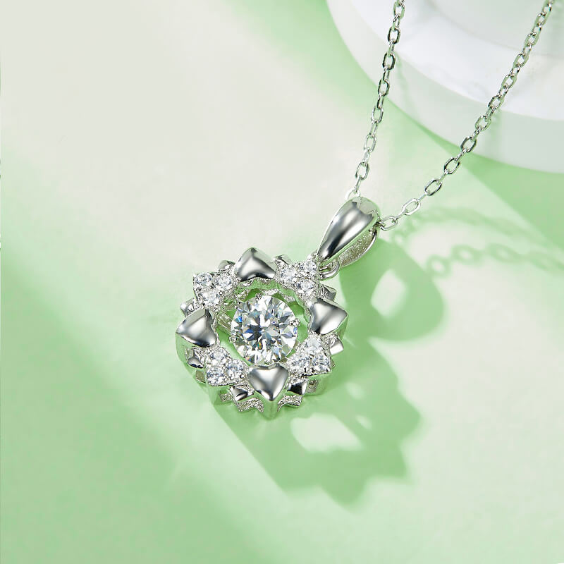 Dancing Moissanite Rejoice Stamen Necklace in Sterling Silver