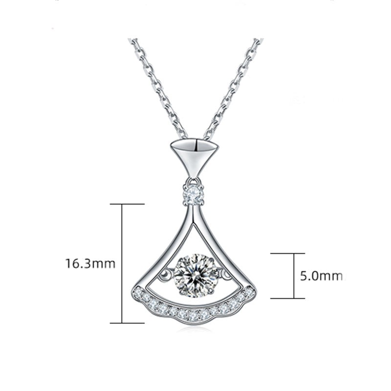 Dancing Moissanite Skirt Necklace in Sterling Silver