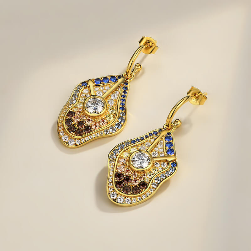 Famous Paintings "The Persistence of Memory" Inspired Moissanite Drop Earrings