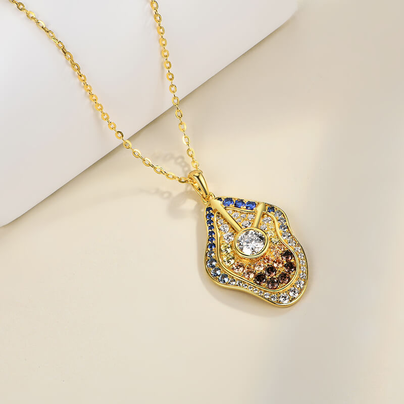 Famous Paintings "The Persistence of Memory" Inspired Moissanite Drop Necklace