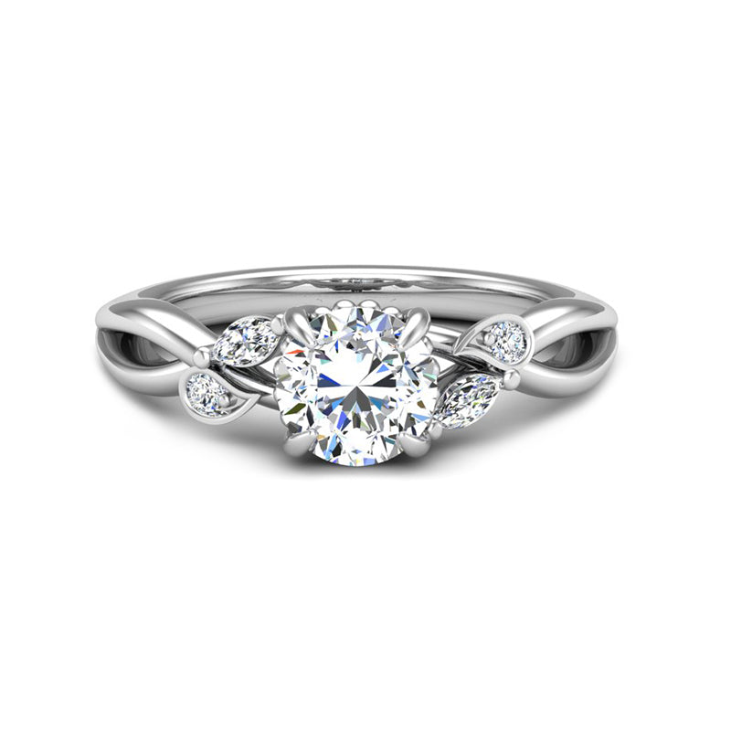 Floral Moissanite Twisted Vine Engagement Ring