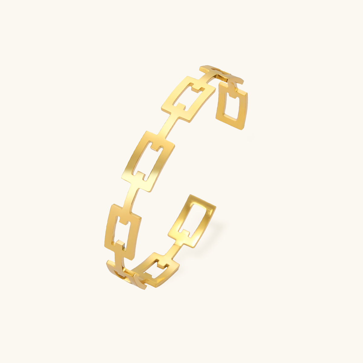 Geometric Bangle Bracelet - Gold