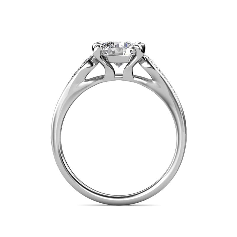 Half Bezel Moissanite Channel Set Engagement Ring