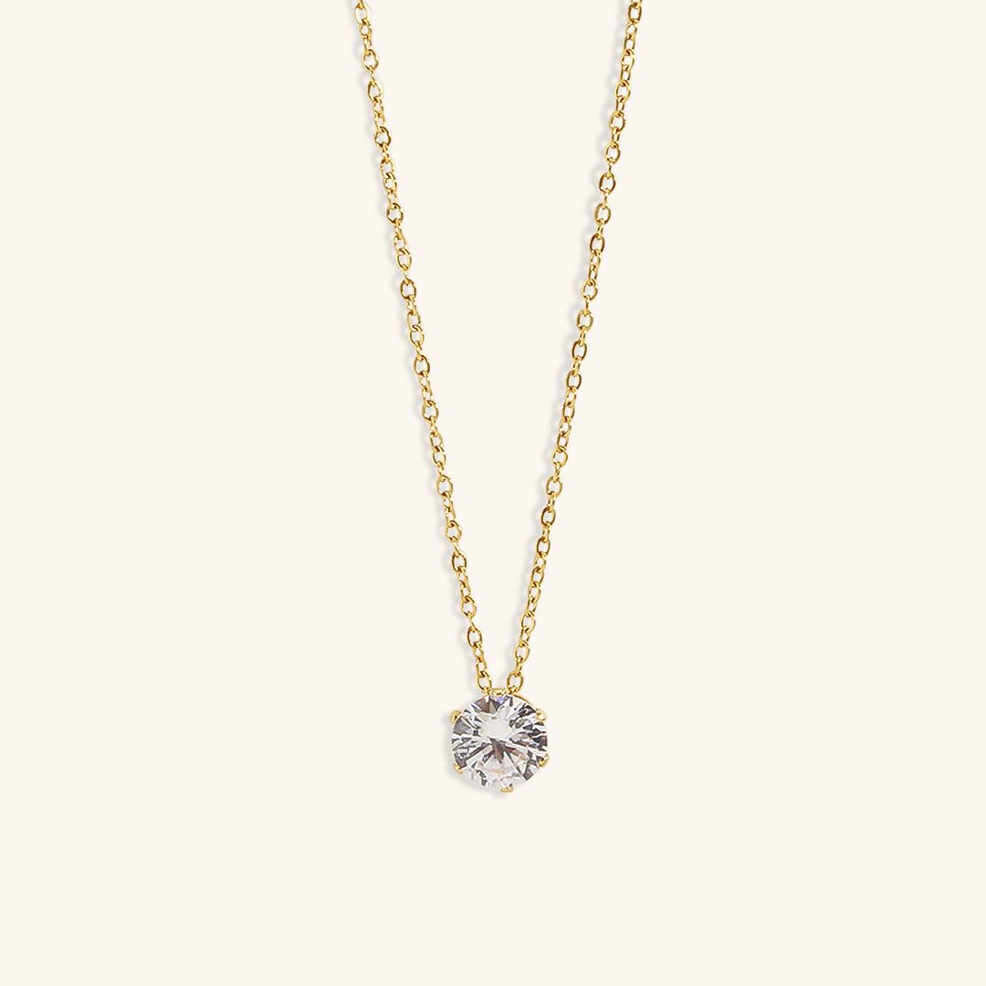 Kyla Solitaire Gold Necklace