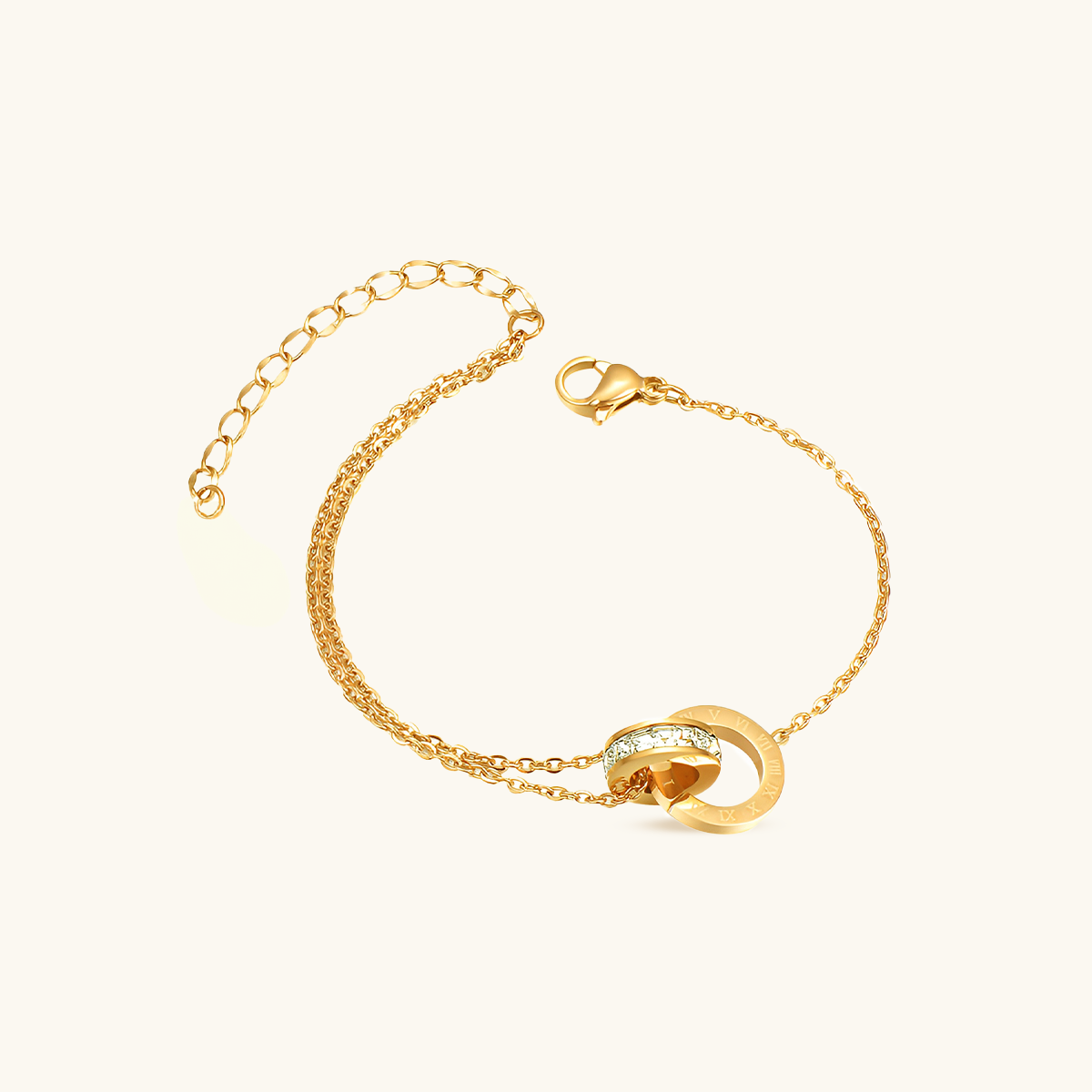 Latin Linked Rings Bracelet - Gold