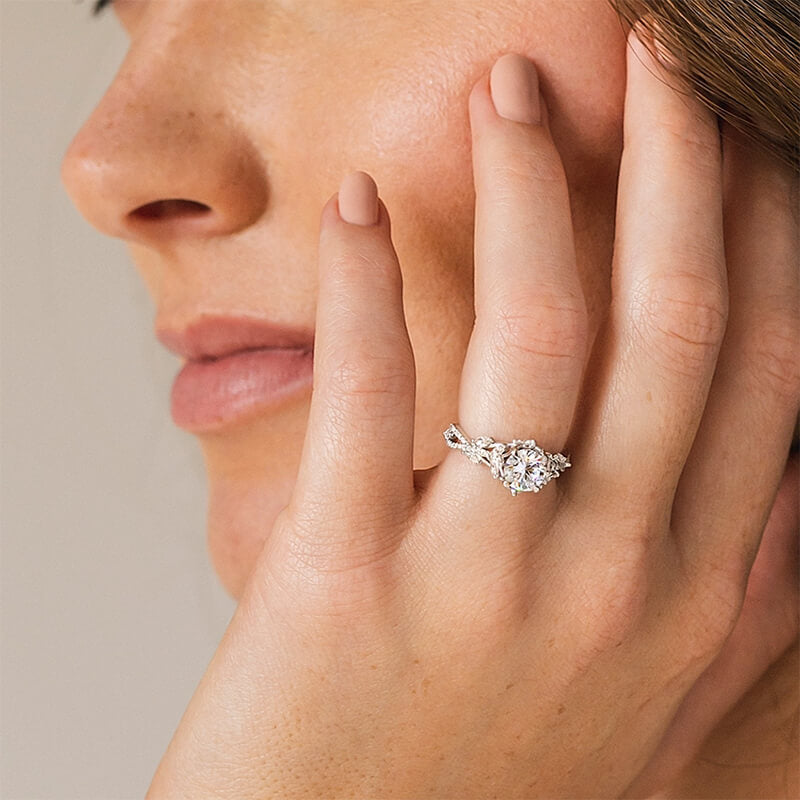 Luxe Cluster Moissanite Twisted Engagement Ring