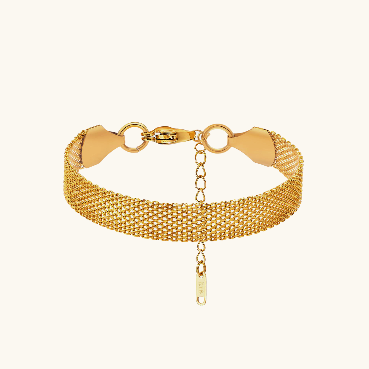 Mesh Loop Lock Bracelet - Gold
