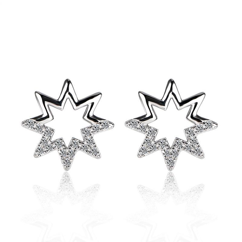 Moissanite Fashion Star Sterling Silver Earrings