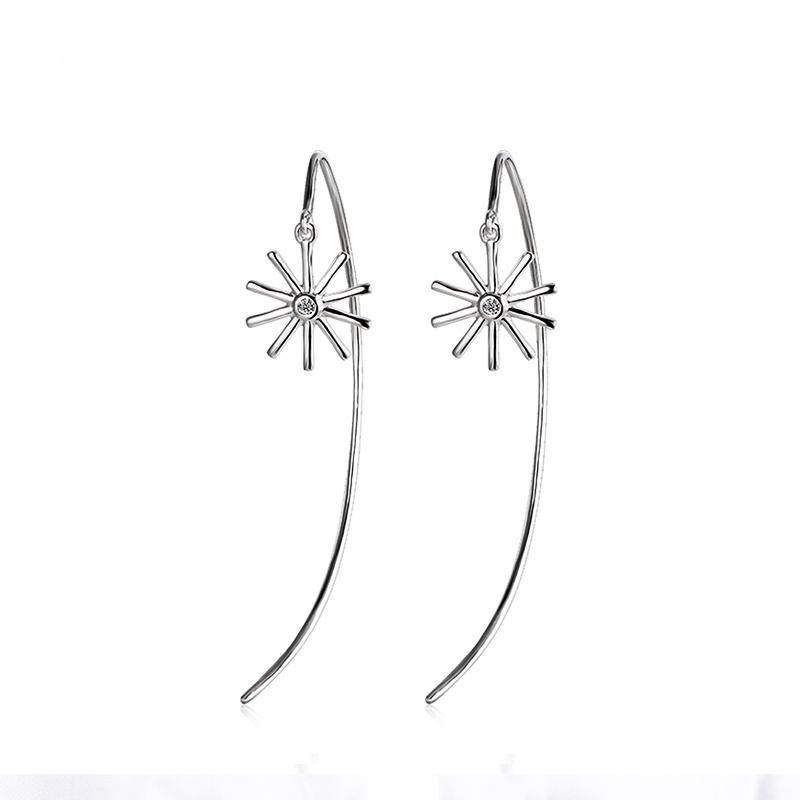 Moissanite Fashion Tassel Sterling Silver Earrings