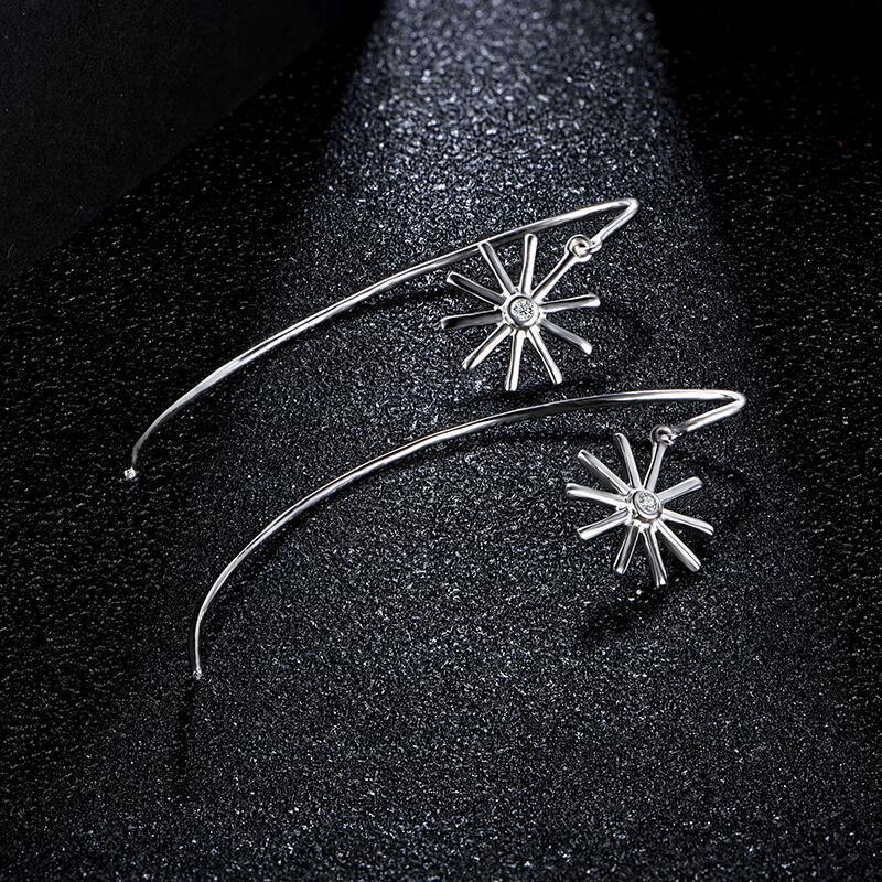 Moissanite Fashion Tassel Sterling Silver Earrings