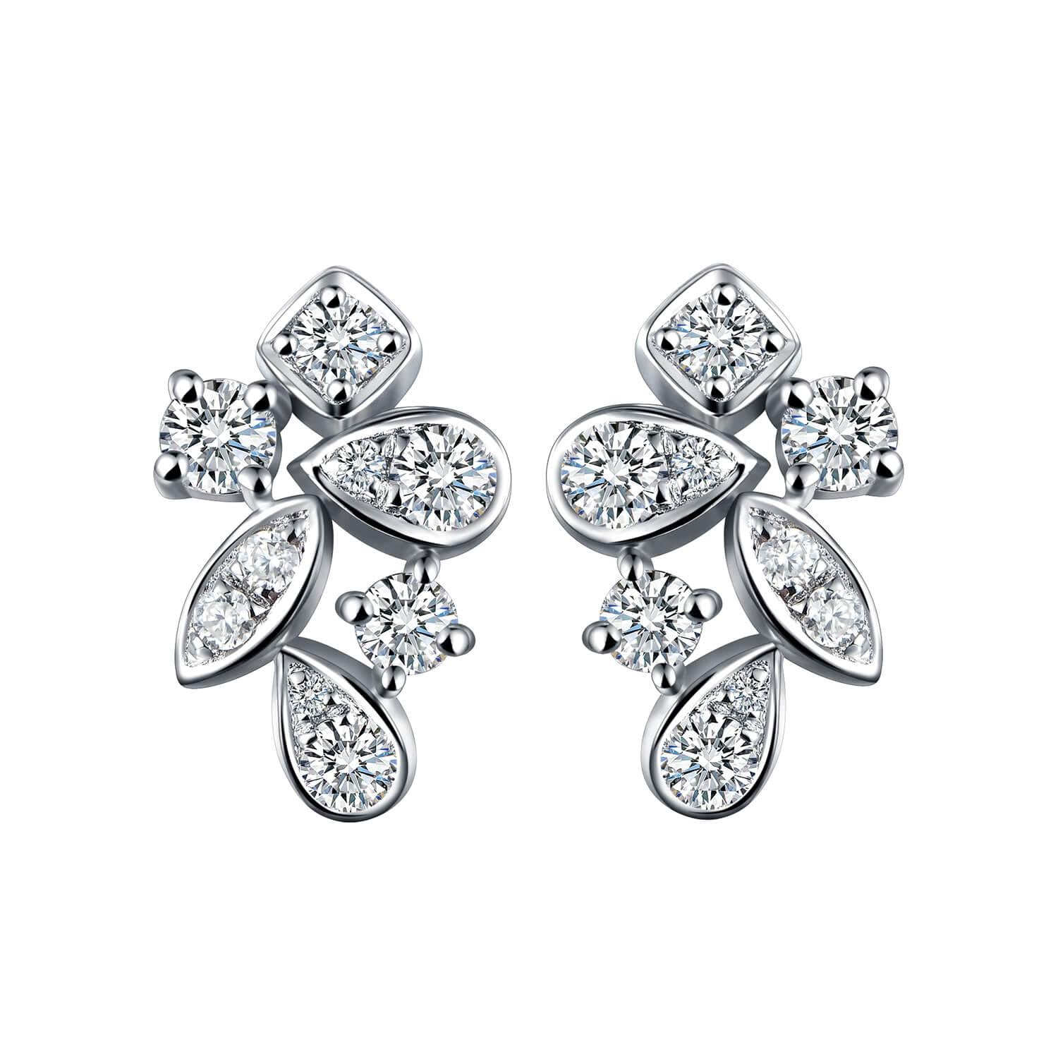 Moissanite Series Luxury Sterling Silver Stud Earrings