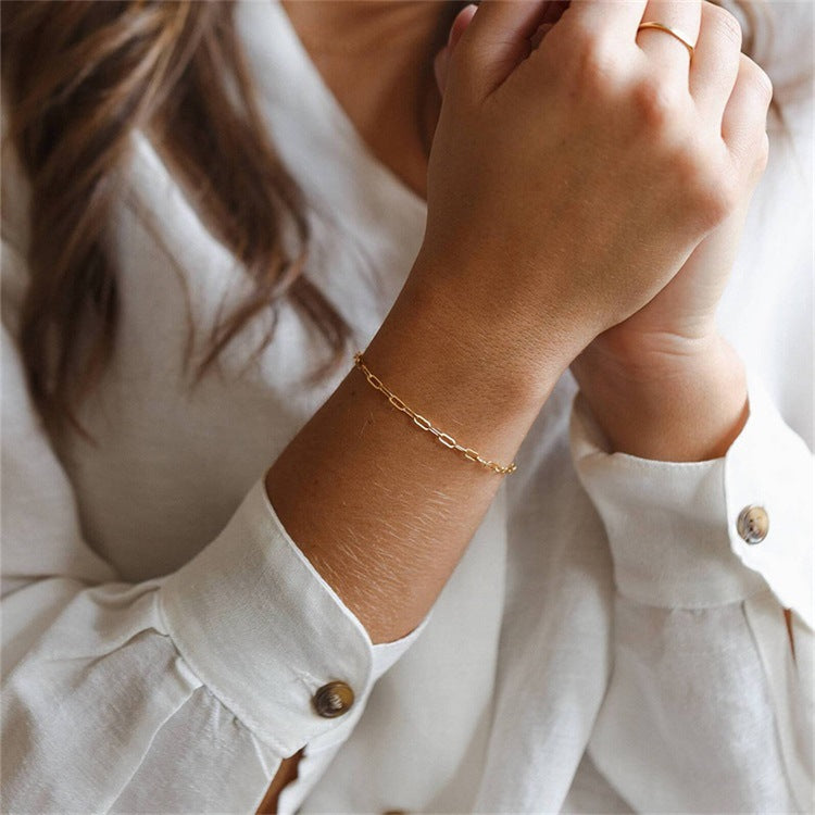 Maybelle Gold Paperclip Chain Bracelet