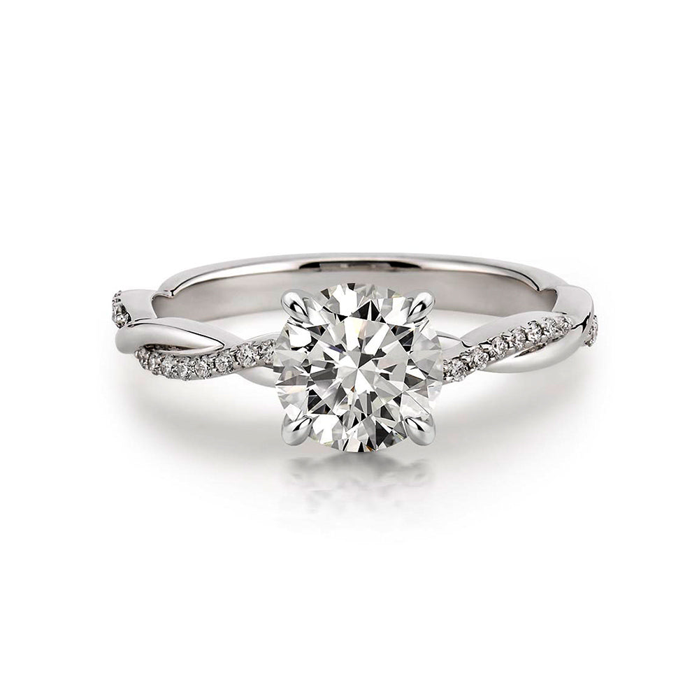 Round Moissanite Infinity Petite Twisted Vine Engagement Ring