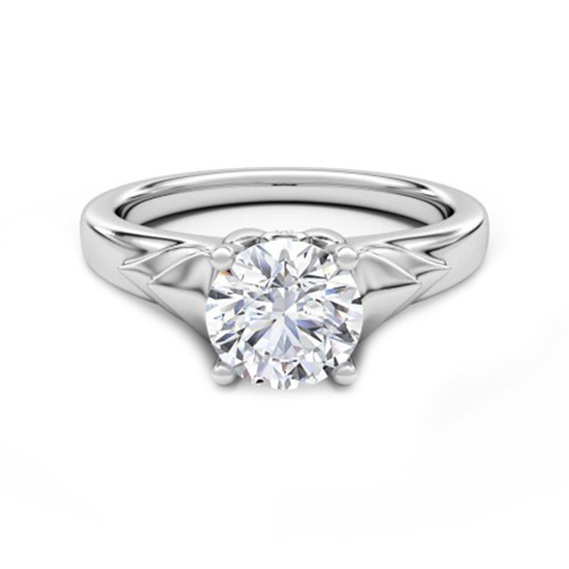 Solitaire Moissanite Chevron Engagement Ring