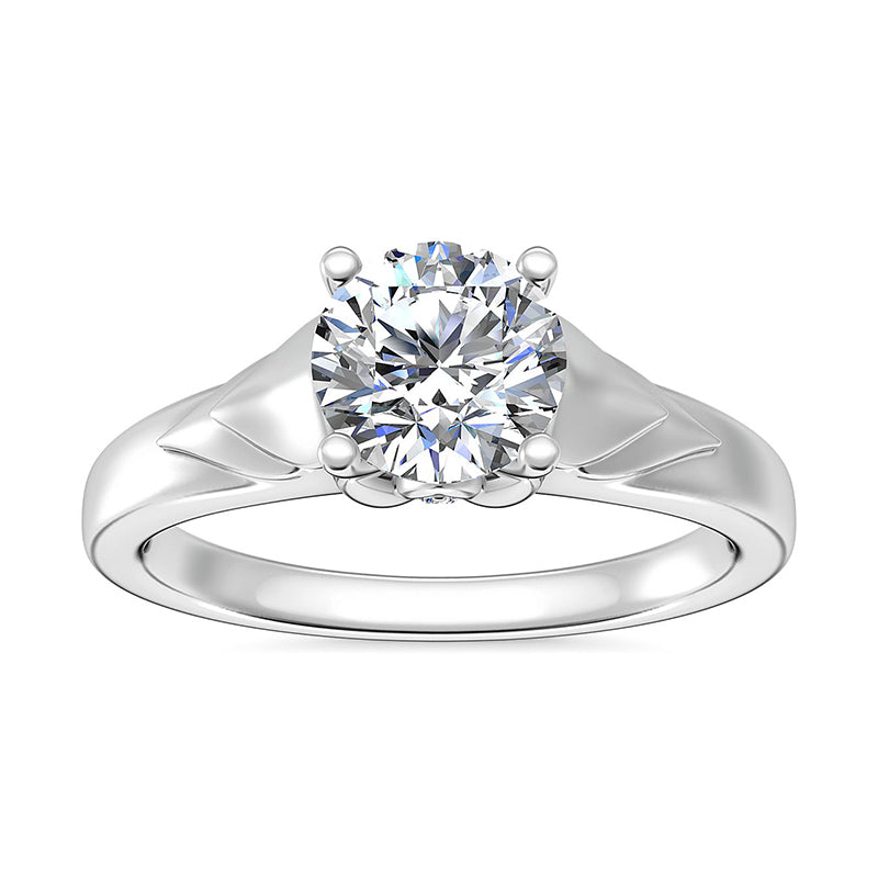 Solitaire Moissanite Chevron Engagement Ring