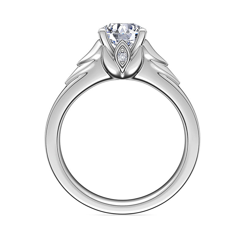 Solitaire Moissanite Chevron Engagement Ring