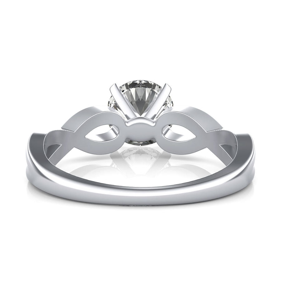 Solitaire Moissanite Twisted Infinity Engagement Ring