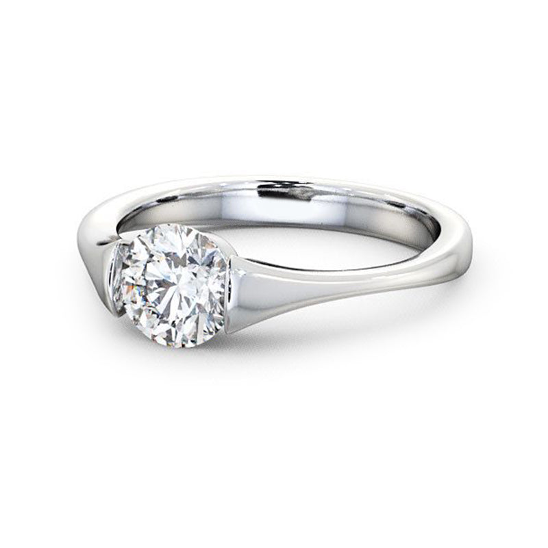 Solitaire Tension Set Moissanite Engagement Ring