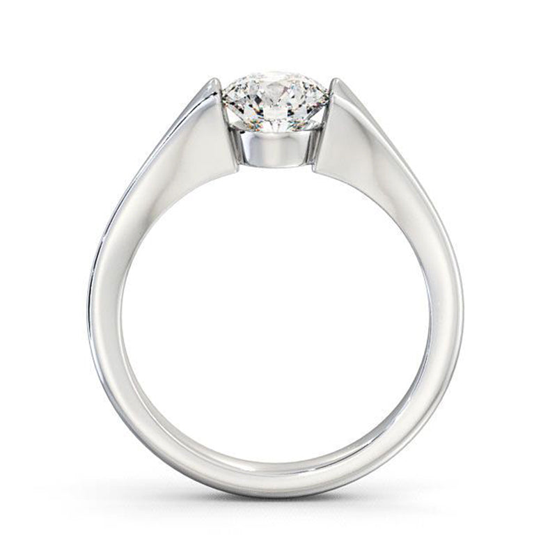 Solitaire Tension Set Moissanite Engagement Ring