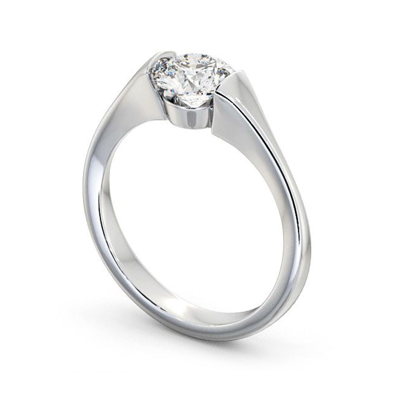 Solitaire Tension Set Moissanite Engagement Ring