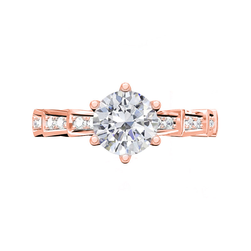 Sparkling Moissanite Eternity Accents Engagement Ring