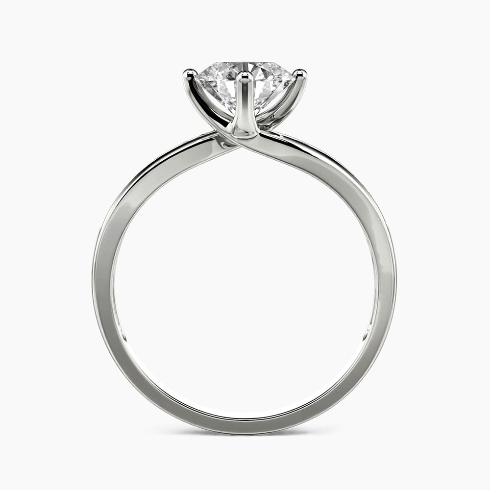 Swirl Bypass Moissanite Channel Set Engagement Ring